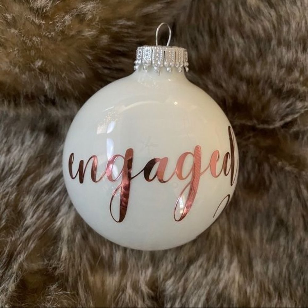 Engaged 2018 Rose Gold Porcelain Ornament